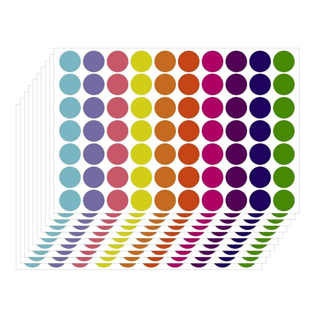 8158 1400 PCS Colored Dot Stickers, Circle Dots, Price, Label, for Home